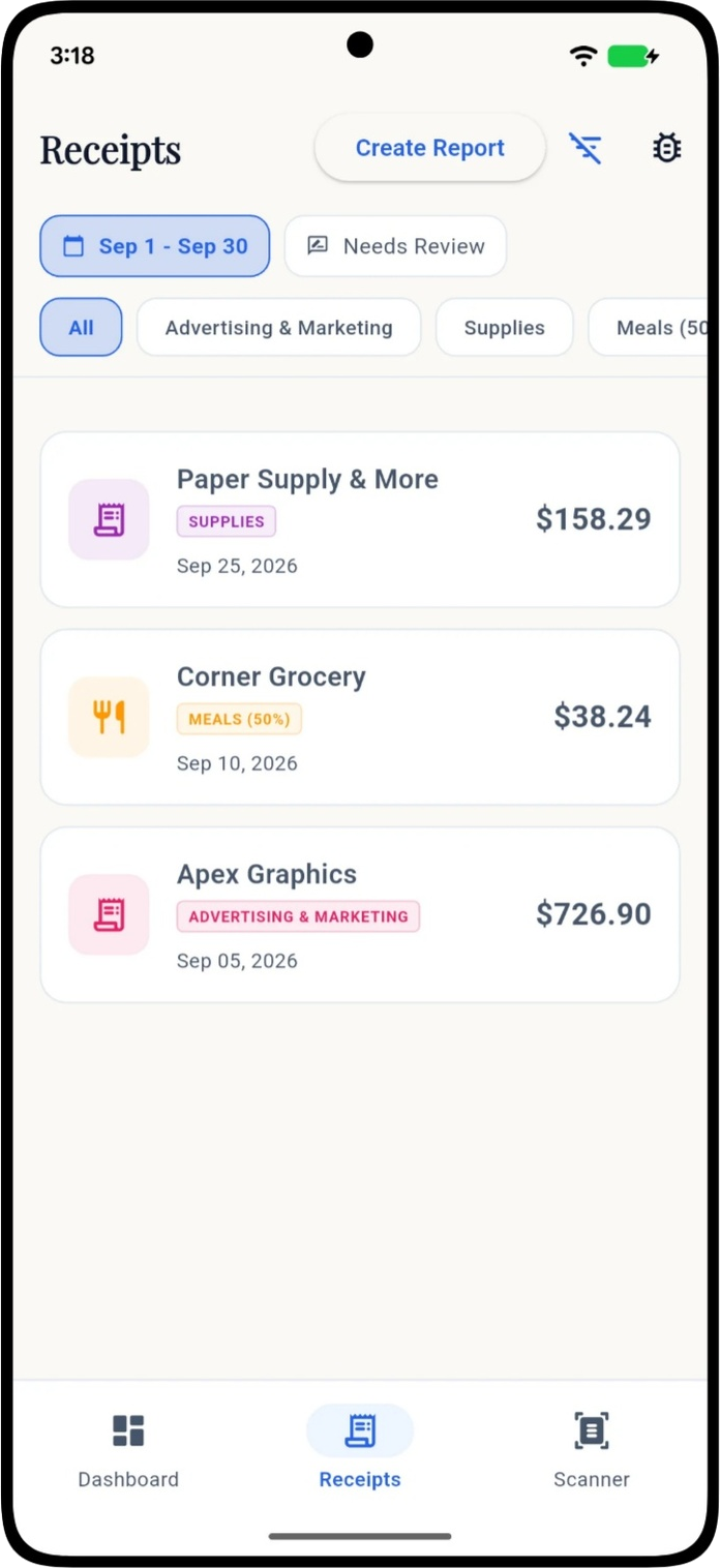 Device list screenshot
